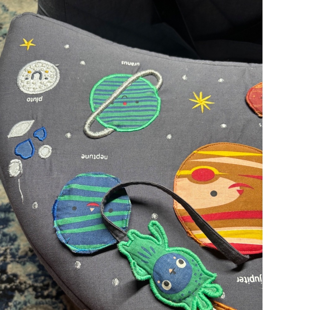 Crate & Kids Deep Space Baby Activity Chair Gray Plush Infant Seat Space Theme - Picture 12 of 13